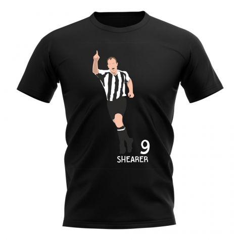 Alan Shearer Newcastle Player Graphic T-Shirt (Black)
