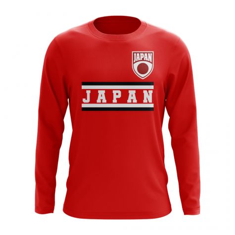 Japan Core Football Country Long Sleeve T-Shirt (Red)