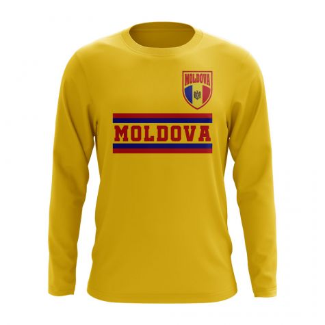 Moldova Core Football Country Long Sleeve T-Shirt (Yellow)