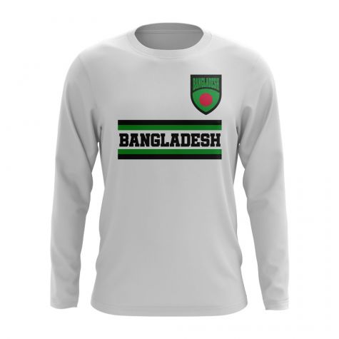 Bangladesh Core Football Country Long Sleeve T-Shirt (White)