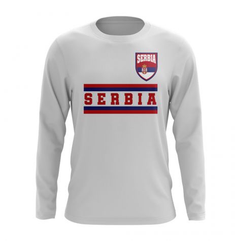 Serbia Core Football Country Long Sleeve T-Shirt (White)