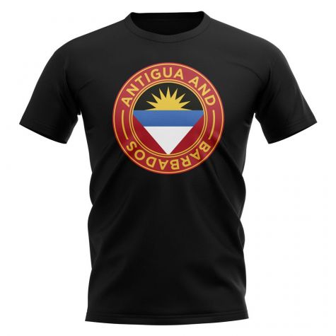 Antigua and Barbados Football Badge T-Shirt (Black)