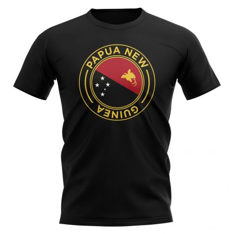 Papa New Guinea Football Badge T-Shirt (Black)
