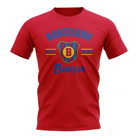 Barcelona Established Football T-Shirt (Red)
