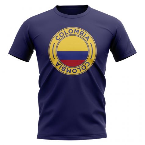 Colombia Football Badge T-Shirt (Navy)