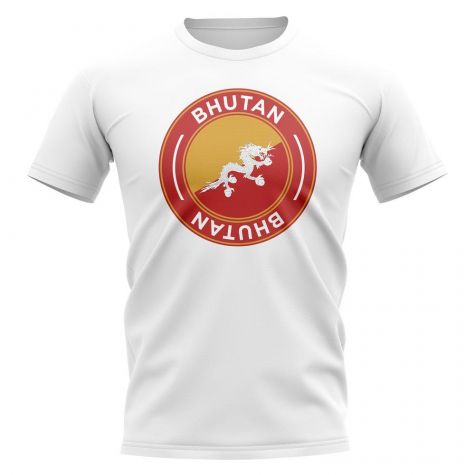 Bhutan Football Badge T-Shirt (White)