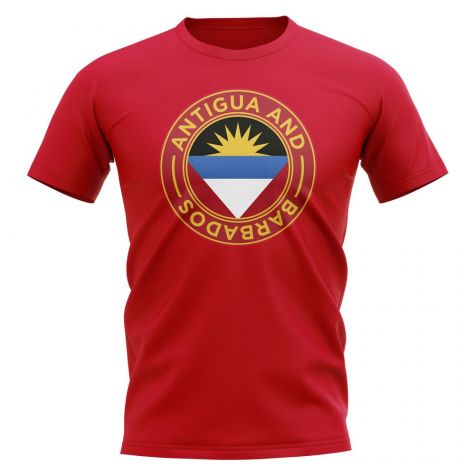 Antigua and Barbados Football Badge T-Shirt (Red)