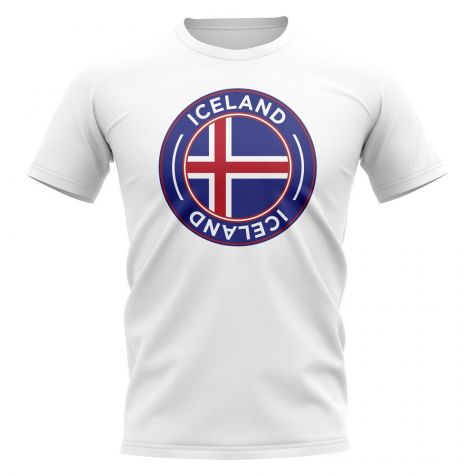 Iceland Football Badge T-Shirt (White)