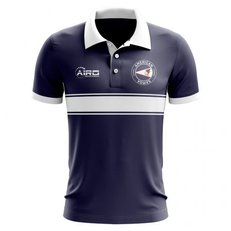 American Samoa Concept Stripe Polo Shirt (Navy)