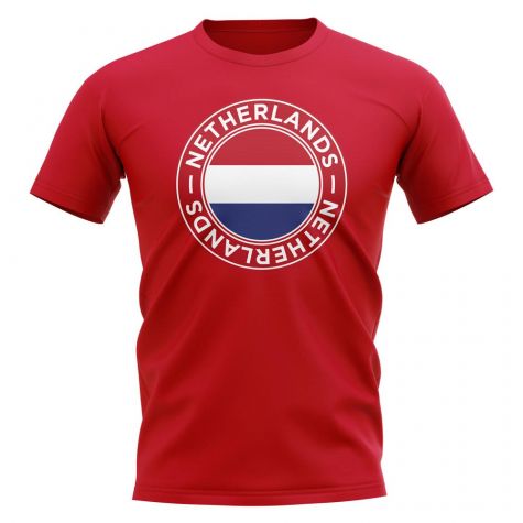 Netherlands Football Badge T-Shirt (Red)