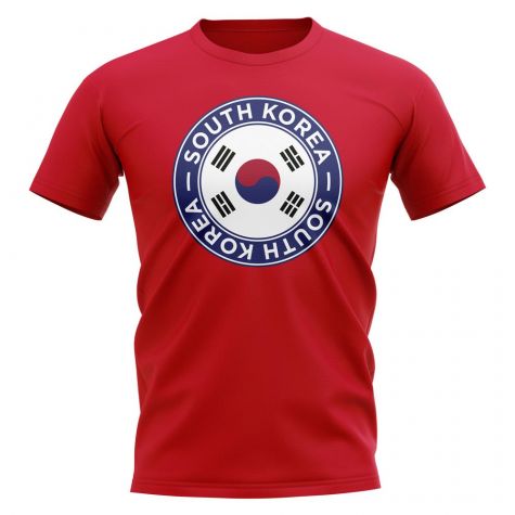 South Korea Football Badge T-Shirt (Red)