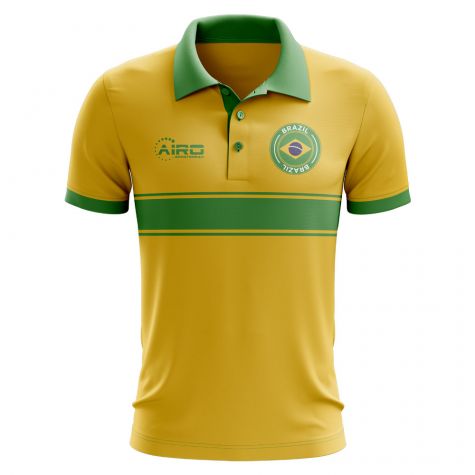 Brazil Concept Stripe Polo Shirt (Yellow) (Kids)