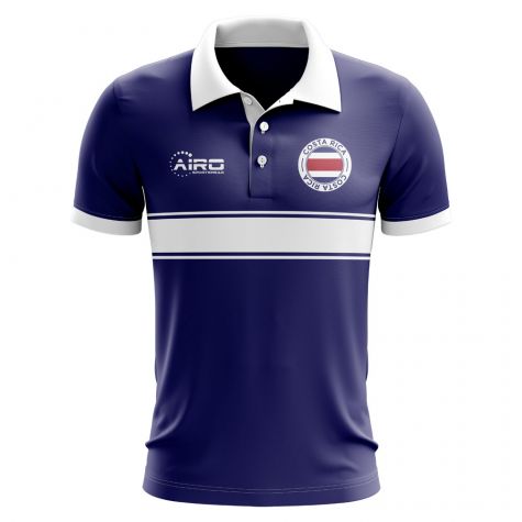 Costa Rica Concept Stripe Polo Shirt (Navy) (Kids)