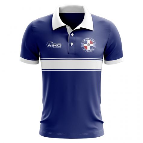 Dominican Republic Concept Stripe Polo Shirt (Blue) (Kids)