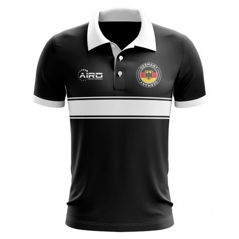 Germany Concept Stripe Polo Shirt (Black)