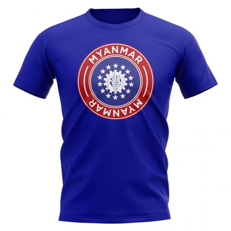 Myanmar Football Badge T-Shirt (Royal)