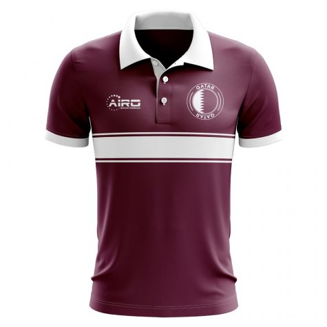 Qatar Concept Stripe Polo Shirt (Maroon) (Kids)