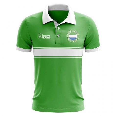 Sierra Leone Concept Stripe Polo Shirt (Green) (Kids)