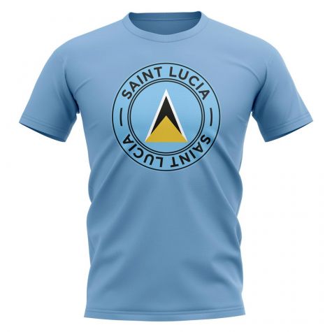 Saint Lucia Football Badge T-Shirt (Sky)