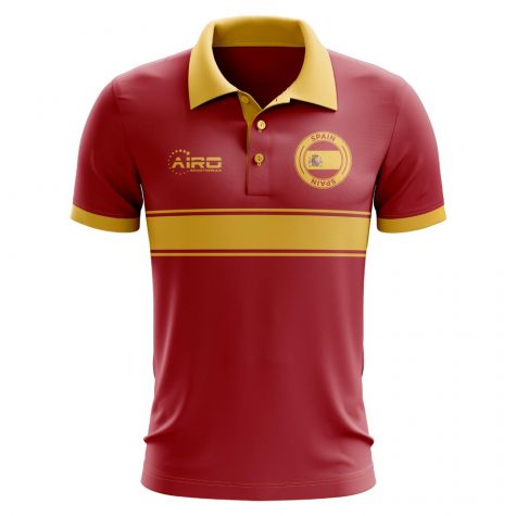 Spain Concept Stripe Polo Shirt (Red) (Kids)