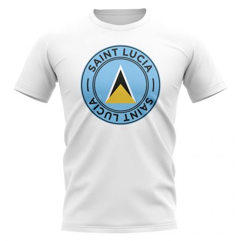 Saint Lucia Football Badge T-Shirt (White)