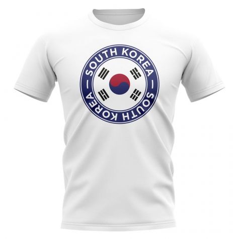 South Korea Football Badge T-Shirt (White)