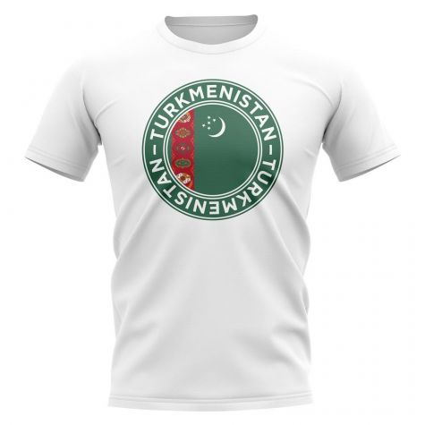 Turkmenistan Football Badge T-Shirt (White)