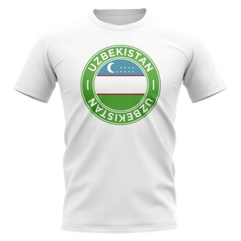 Uzbekistan Football Badge T-Shirt (White)
