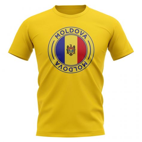 Moldova Football Badge T-Shirt (Yellow)