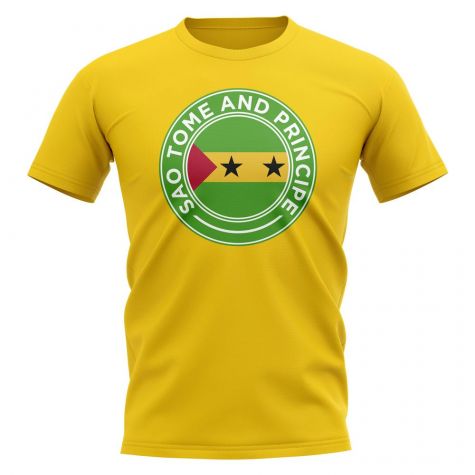 Sao Tome and Principe Football Badge T-Shirt (Yellow)