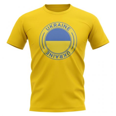 Ukraine Football Badge T-Shirt (Yellow)