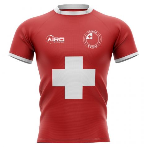 2025-2026 Tonga Flag Concept Rugby Shirt - Adult Long Sleeve