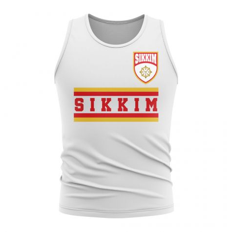 Sikkim Core Football Country Sleeveless Tee (White)