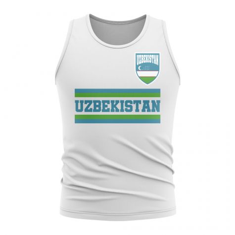 Uzbekistan Core Football Country Sleeveless Tee (White)