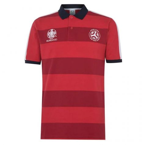 England 2021 Stripe Polo Shirt (Red)