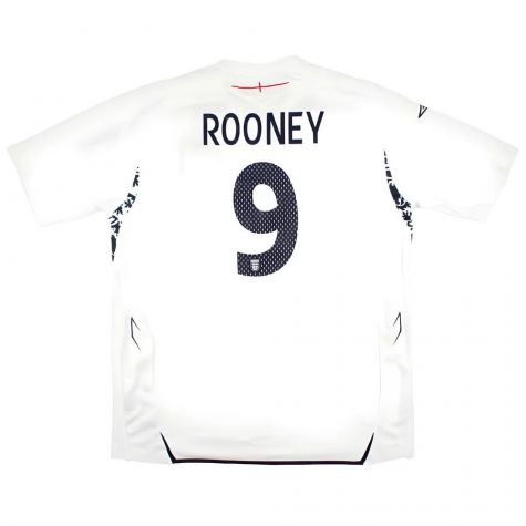 England 2007-09 Home Shirt (XL) Rooney #9 (Excellent)