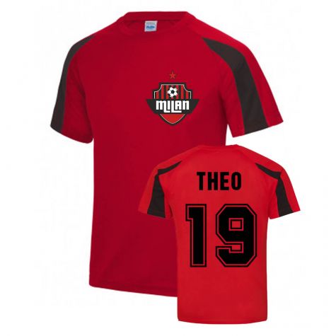 Theo Hernandez Milan Sport Training Jersey (Red)