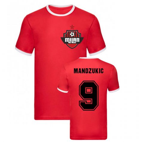 Mario Mandzukic Milan Ringer Tee (Red)