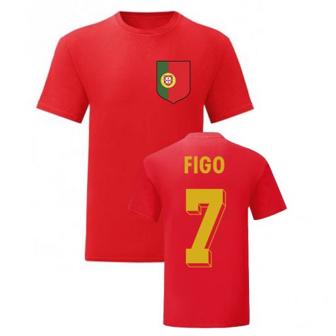 Luis Figo Portugal National Hero Tee (Red)