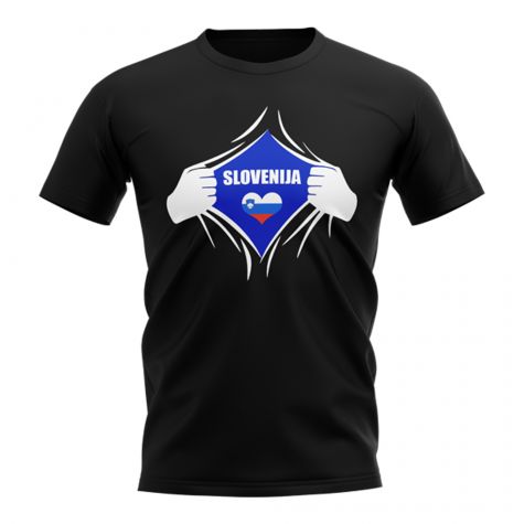 Slovenia Chest Badge T-Shirt (Black)