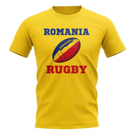 Romania Rugby Ball T-Shirt (Yellow)