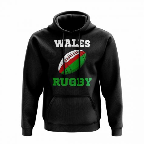 Wales Rugby Ball Hoody (Black)