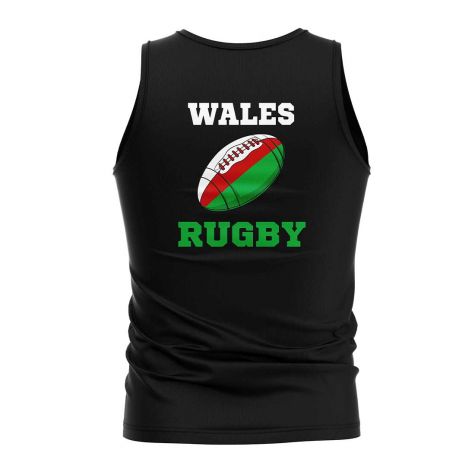 Wales Rugby Ball Tank Top (Black)
