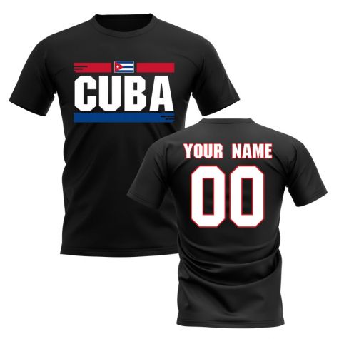 Personalised Cuba Fan Football T-Shirt (black)