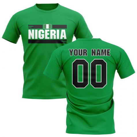Personalised Nigeria Fan Football T-Shirt (green)