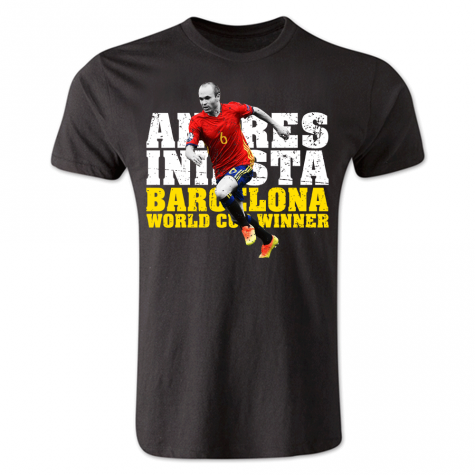 Andres Iniesta Barcelona Player T-Shirt (Black) - Kids