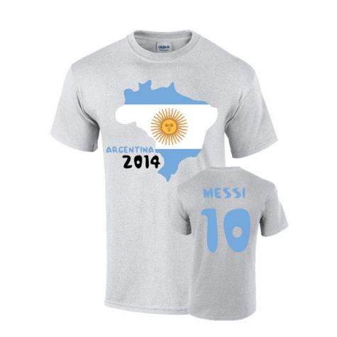 Argentina 2014 Country Flag T-shirt (messi 10)