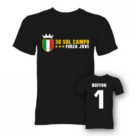 Juventus Gigi Buffon 30 Sul Campo T-Shirt (Black)