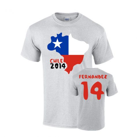 Chile 2014 Country Flag T-shirt (fernandez 14)