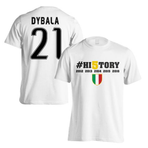 Juventus History Winners T-Shirt (Dybala 21) - White